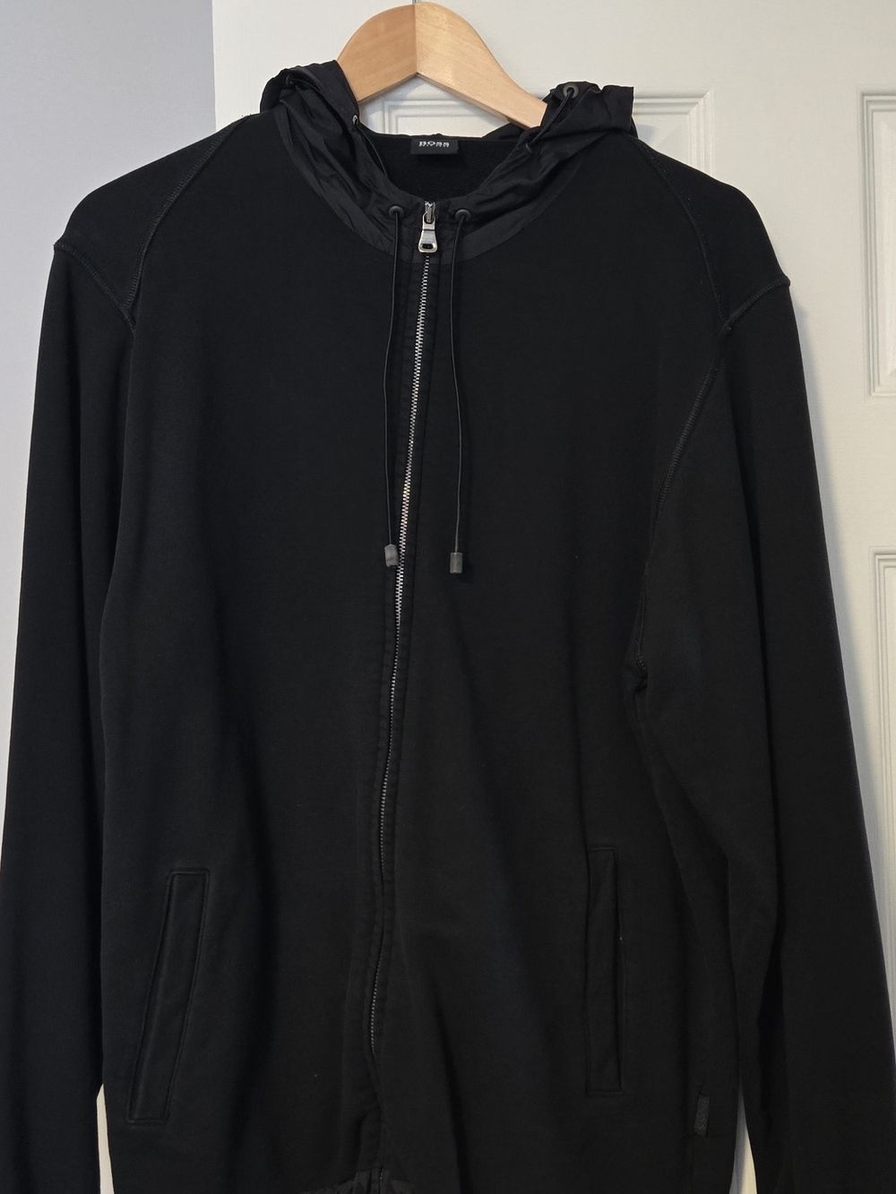 BOSS Hugo Boss Men's Black Zip-Up Hoodie Sweater